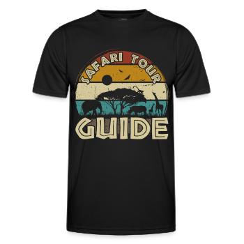 Safari Tour Guide Kostüm Afrika Zoo Tour Reise - Männer Funktions-T-Shirt - Schwarz - Vorne - AI Model Male 178 dark (178cm)