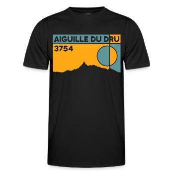 Aiguille Du Dru - T-shirt sport Homme - noir - Devant - AI Model Male 178 dark (178cm)
