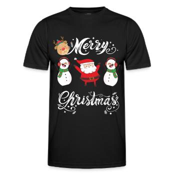 Merry Christmas Xmas Christmas Christmas T-Shirt - Men's Functional T-Shirt - black - Front - AI Model Male 178 dark (178cm)