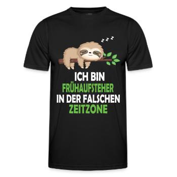Faultier Schlafanzug Nachthemd Schlafshirt Pyjama - Männer Funktions-T-Shirt - Schwarz - Vorne - AI Model Male 178 dark (178cm)