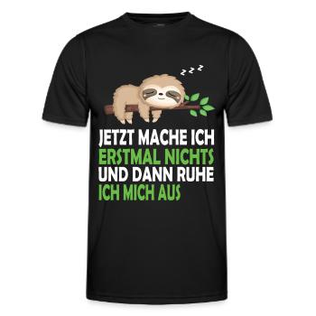 Faultier Schlafanzug Nachthemd Schlafshirt Pyjama - Männer Funktions-T-Shirt - Schwarz - Vorne - AI Model Male 178 dark (178cm)