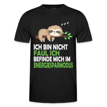 Faultier Schlafanzug Nachthemd Schlafshirt Pyjama - Männer Funktions-T-Shirt - Schwarz - Vorne - AI Model Male 178 dark (178cm)