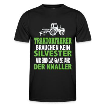 Traktor Trekker Landwirtschaft Landwirte Bauern - Männer Funktions-T-Shirt - Schwarz - Vorne - AI Model Male 178 dark (178cm)