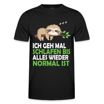 Faultier Schlafanzug Nachthemd Schlafshirt Pyjama - Männer Funktions-T-Shirt - Schwarz - Vorne - AI Model Male 178 dark (178cm)