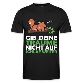Schlafshirt Pyjama Schlafanzug Eichhörnchen - Männer Funktions-T-Shirt - Schwarz - Vorne - AI Model Male 178 dark (178cm)