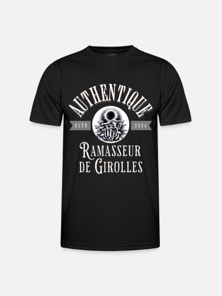 Authentique ramasseur de girolles - T-shirt sport Homme - noir