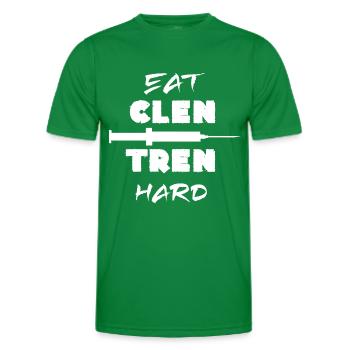 Eat Clen Tren Hard Bodybuilding Steroids Gifts - Men's Functional T-Shirt - kelly green - Front - AI Model Male 178 dark (178cm)