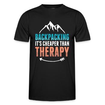 Backpacker Therapie - Männer Funktions-T-Shirt - Schwarz - Vorne - AI Model Male 178 dark (178cm)