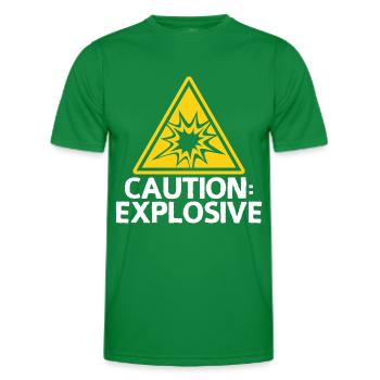 Alarme d’explosion Attention Bouclier - T-shirt sport Homme - vert - Devant - AI Model Male 178 dark (178cm)