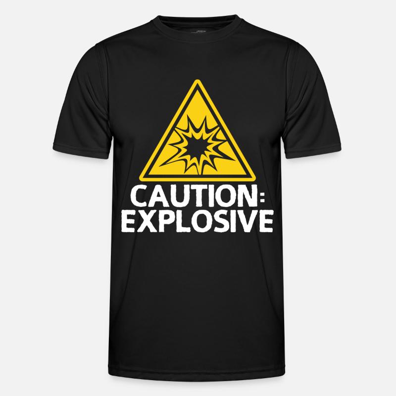 Explosion Warning Warning Shield - Men's Functional T-Shirt - black