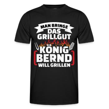Bernd Grill König - Männer Funktions-T-Shirt - Schwarz - Vorne - AI Model Male 178 dark (178cm)
