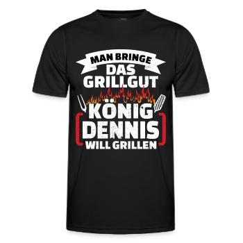 Dennis Grill König - Männer Funktions-T-Shirt - Schwarz - Vorne - AI Model Male 178 dark (178cm)