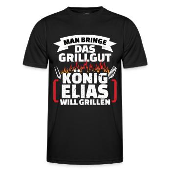 Elias Grill König - Männer Funktions-T-Shirt - Schwarz - Vorne - AI Model Male 178 dark (178cm)