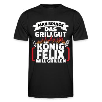 Felix Grill König - Männer Funktions-T-Shirt - Schwarz - Vorne - AI Model Male 178 dark (178cm)