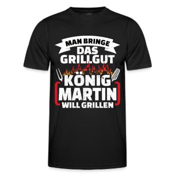 Martin Grill König - Männer Funktions-T-Shirt - Schwarz - Vorne - AI Model Male 178 dark (178cm)