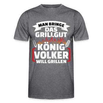 Volker Grill König - Männer Funktions-T-Shirt - dunkle Melange  - Vorne - AI Model Male 178 dark (178cm)