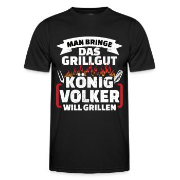 Volker Grill König - Männer Funktions-T-Shirt - Schwarz - Vorne - AI Model Male 178 dark (178cm)
