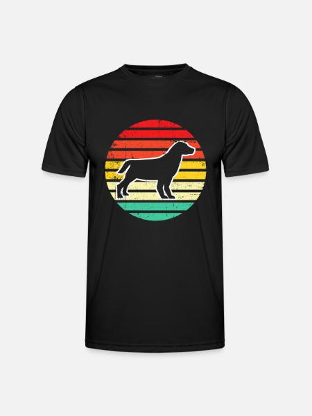 Dog Hund Silhouette Retro - Men's Functional T-Shirt - black