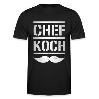 Chefkoch - Männer Funktions-T-Shirt - Schwarz - Vorne - AI Model Male 178 dark (178cm)