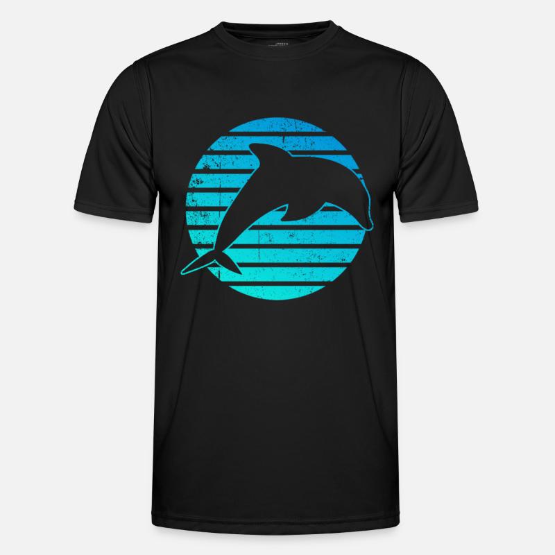 Dolphin Whale Logo - Men's Functional T-Shirt - black