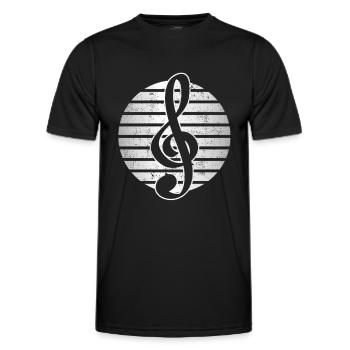 Music Clef - Men's Functional T-Shirt - black - Front - AI Model Male 178 dark (178cm)
