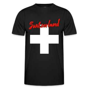 Suisse Suisse - T-shirt sport Homme - noir - Devant - AI Model Male 178 dark (178cm)
