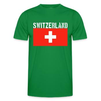 Schweiz Flagge - Männer Funktions-T-Shirt - Kelly Green - Vorne - AI Model Male 178 dark (178cm)