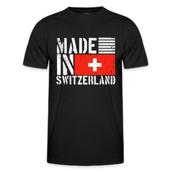 Suisse Swiss Funny Saying - T-shirt sport Homme - noir - Devant - AI Model Male 178 dark (178cm)