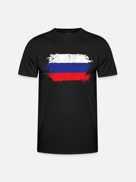 Russland Flagge Vintage - Männer Funktions-T-Shirt - Schwarz