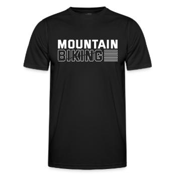 Mountain bike mountain biking - Men's Functional T-Shirt - black - Front - AI Model Male 178 dark (178cm)