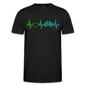 Fahrrad Herzschlag - Männer Funktions-T-Shirt - Schwarz - Vorne - AI Model Male 178 dark (178cm)