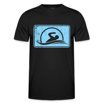 Logo du nageur nageur - T-shirt sport Homme - noir - Devant - AI Model Male 178 dark (178cm)