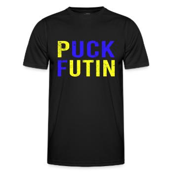 Ukraine Solidarité contre la guerre - T-shirt sport Homme - noir - Devant - AI Model Male 178 dark (178cm)