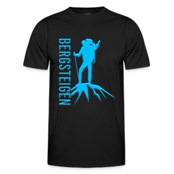 Bergsteigen - Männer Funktions-T-Shirt - Schwarz - Vorne - AI Model Male 178 dark (178cm)