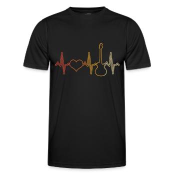 E Guitare Heartbeat Rétro - T-shirt sport Homme - noir - Devant - AI Model Male 178 dark (178cm)