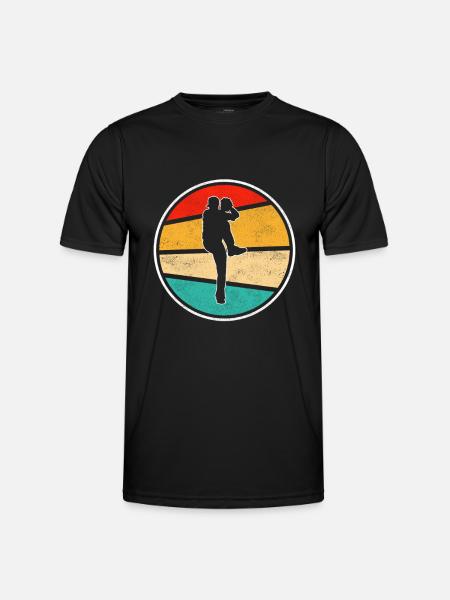 Baseball Retro Logo - Männer Funktions-T-Shirt - Schwarz