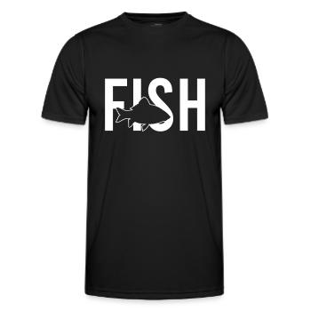 Poisson poisson - T-shirt sport Homme - noir - Devant - AI Model Male 178 dark (178cm)