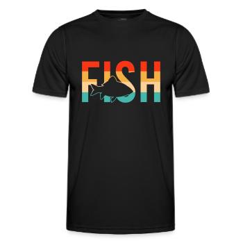 Poisson poisson - T-shirt sport Homme - noir - Devant - AI Model Male 178 dark (178cm)