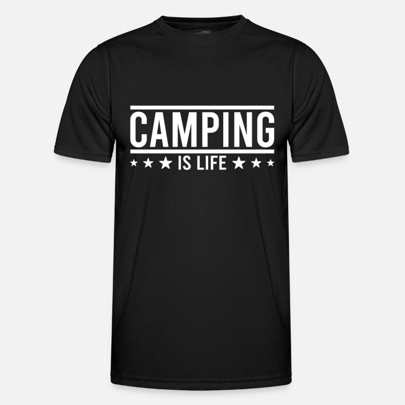 Camping Campen Spruch - Männer Funktions-T-Shirt - Schwarz