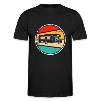 Motorhome Retro - Men's Functional T-Shirt - black - Front - AI Model Male 178 dark (178cm)