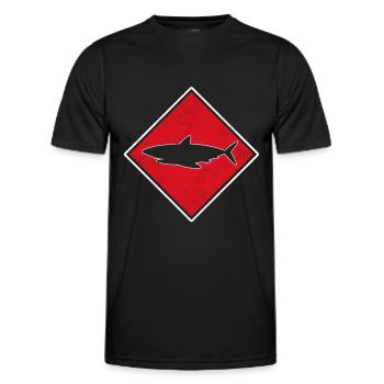 Shark Shark - Men's Functional T-Shirt - black - Front - AI Model Male 178 dark (178cm)