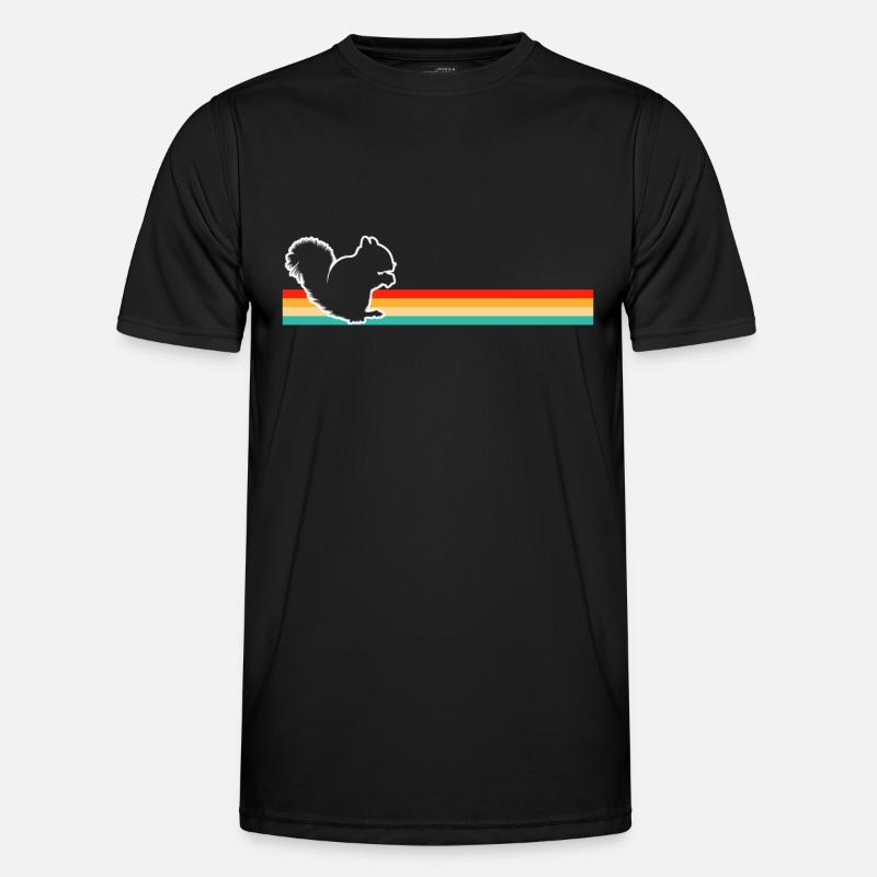 Eichhörnchen Retro - Männer Funktions-T-Shirt - Schwarz