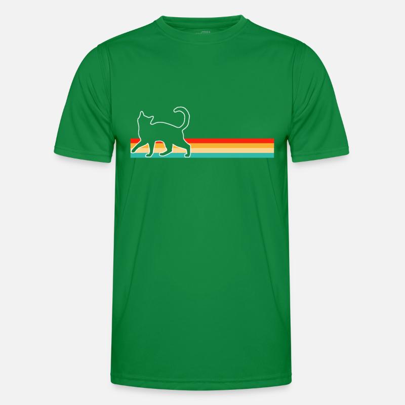 Katze Retro Männer Funktions-T-Shirt