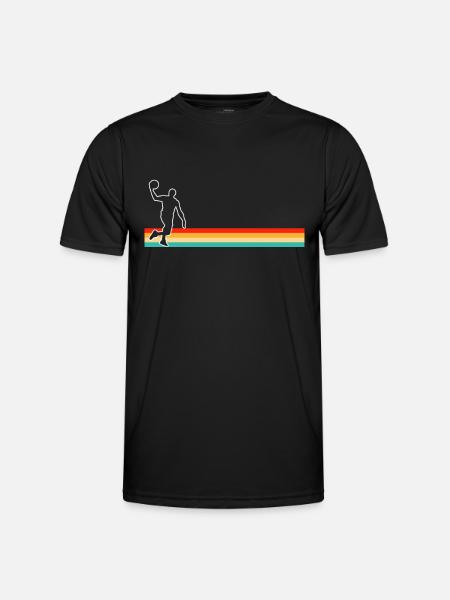 Basketball Retro - Männer Funktions-T-Shirt - Schwarz