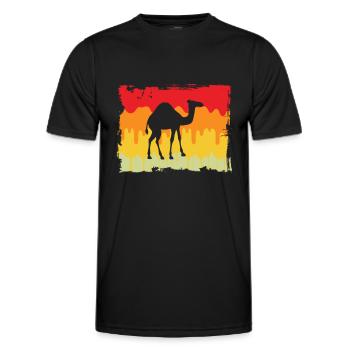 Retro Dromedar - Männer Funktions-T-Shirt - Schwarz - Vorne - AI Model Male 178 dark (178cm)