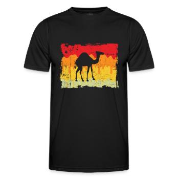 Dromedar Retro - Männer Funktions-T-Shirt - Schwarz - Vorne - AI Model Male 178 dark (178cm)