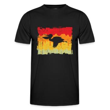 Pelikan Rétro - T-shirt sport Homme - noir - Devant - AI Model Male 178 dark (178cm)