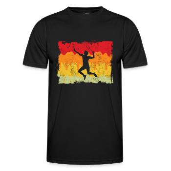 Badminton Rétro - T-shirt sport Homme - noir - Devant - AI Model Male 178 dark (178cm)