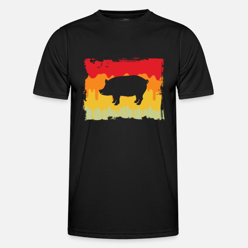 Pig Retro - Men's Functional T-Shirt - black