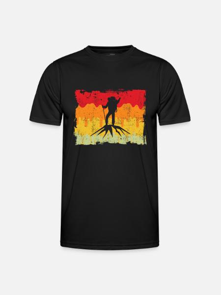 Bergsteigen Retro - Männer Funktions-T-Shirt - Schwarz